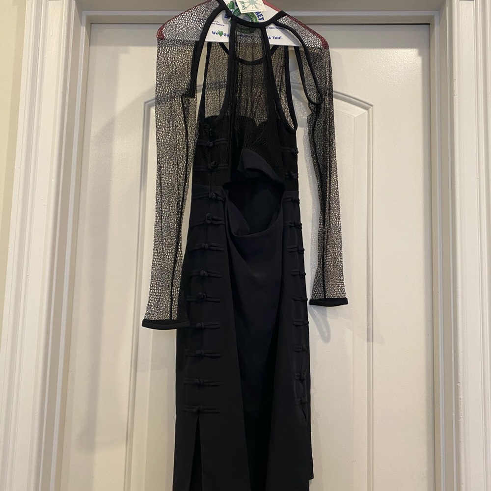 Emilio Pucci Black Midi Dress with Sheer Details